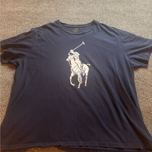 Men’s Sz 3xB Big pony Polo Ralph Lauren Men's Dark Blue Tee 100% cotton casual